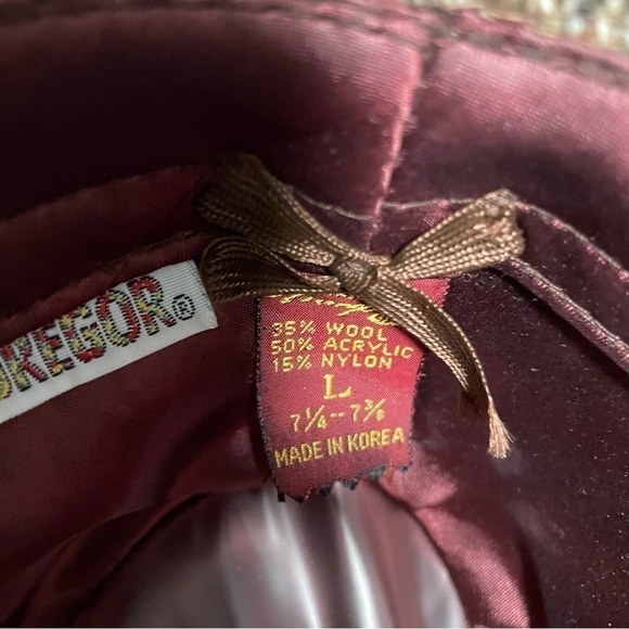 Vintage Wool Herringbone Tweed Fedora Hat Men Women Unisex Large Lined - Picture 9 of 13